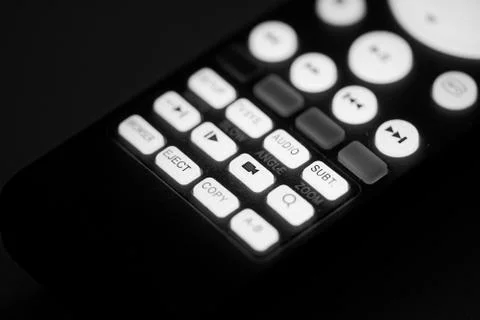 Remote control with backlight in monochrome Stock Photos