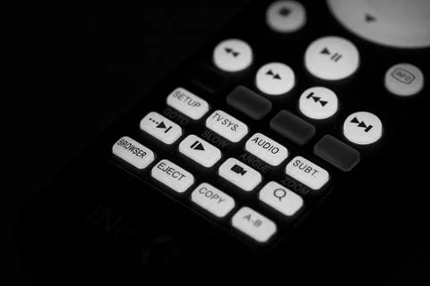 Remote control with backlight in monochrome Stock Photos