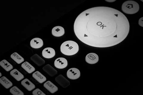 Remote control with backlight in monochrome Stock Photos