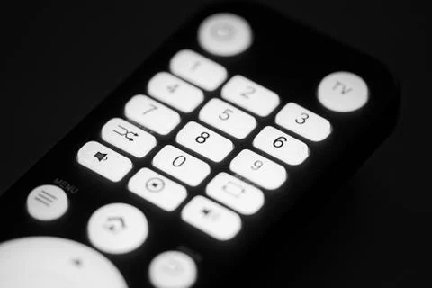 Remote control with backlight in monochrome Stock Photos