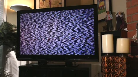 Remote Control Bad Recption Static TV 4K Video stock 40429646