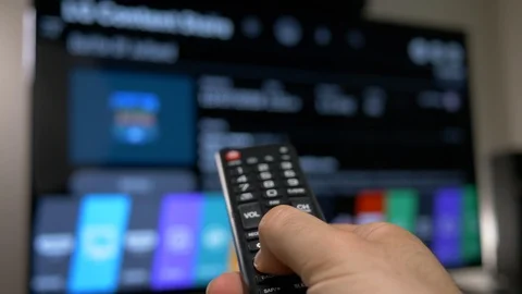 Remote Control Being Used To Navigate On a Smart TV Television Stock Footage