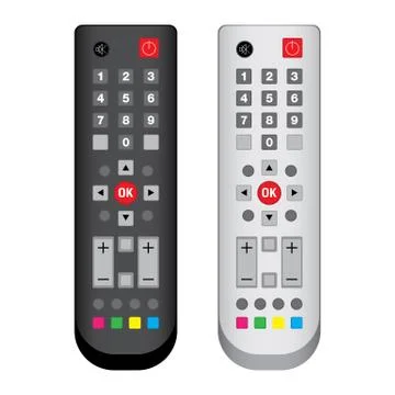 Remote Control Black and White isolated on white background. Stock Illustration