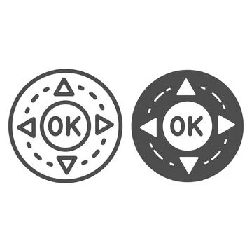 Remote control buttons line and solid icon, monitors and TV concept, ok and 스톡 일러스트