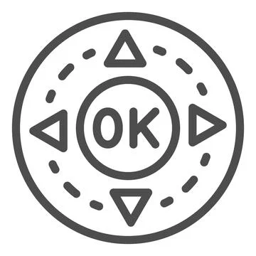 Remote control buttons line icon, monitors and TV concept, ok and arrows button Stock Illustration