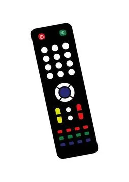 Remote control with buttons for tv and devices on black background Stock Illustration
