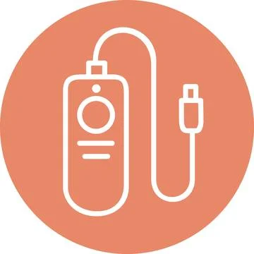 Remote Control Cable Cord Trigger Device Electronic Icon Graphic Stock Illustration