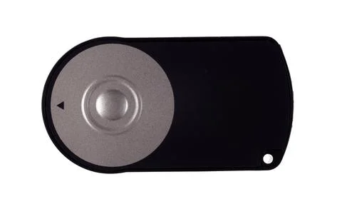 Remote control for the camera isolated on a white background, close-up. Stock Photos