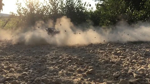 Remote Control car doing donuts Stock Footage 93833119