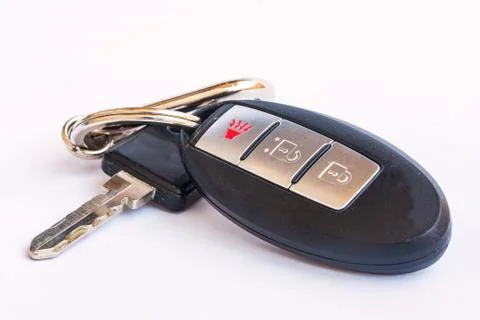 Remote control car key on isolated white background Stock Photos