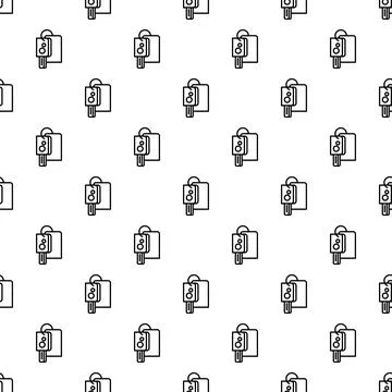 Remote control car key outline seamless pattern Stock Illustration