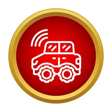Remote control car sending wireless signal icon Illustrazione stock