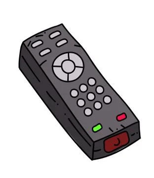 Remote control cartoon hand drawn image Stock Illustration