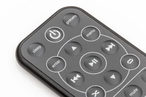 Remote control close up isolated on a white background. Stock Photos