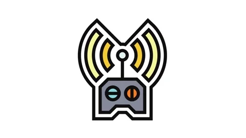 Remote control color icon animation Stock Footage 326115389