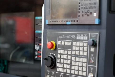 Remote control console of CNC machining center Foto stock