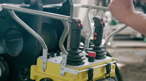 Remote Control Crane Operator. Shots of civil works.  Stock Footage 59555232