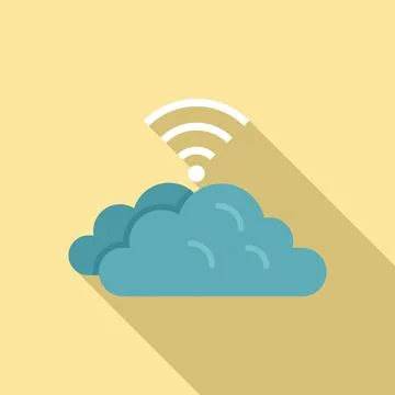 Remote control data cloud icon, flat style Stock Illustration