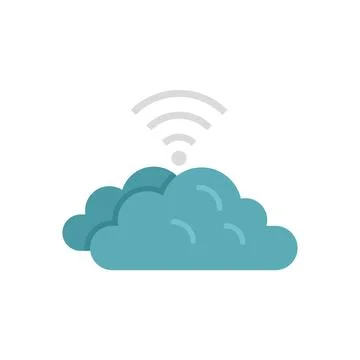 Remote control data cloud icon flat isolated vector Ilustração Stock