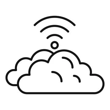 Remote control data cloud icon, outline style 스톡 일러스트