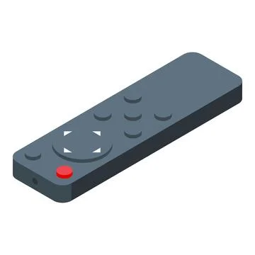 Remote control device changing tv channel program isometric view Illustrazione stock