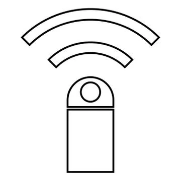 Remote control device icon black color illustration flat style simple image Stock Illustration