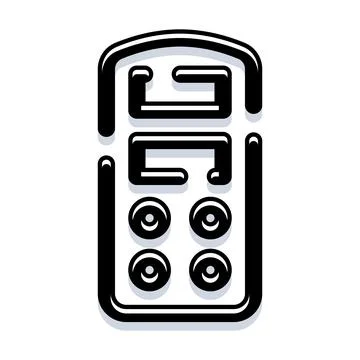 Remote control device icon black and white Stock Illustration