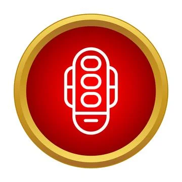Remote control device icon in red circle 스톡 일러스트