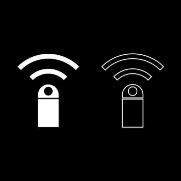 Remote control device icon set white color illustration flat style simple ima Stock Illustration