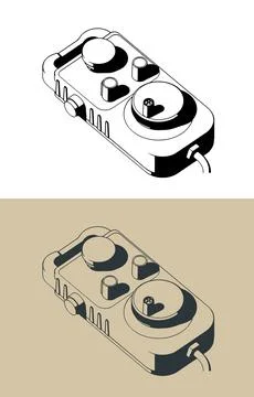 Remote control device for industrial machinery Stock Illustration