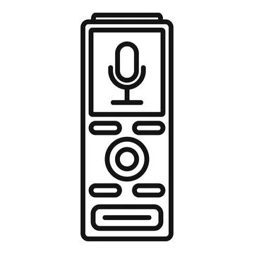 Remote control device recording audio dictation icon Stock Illustration