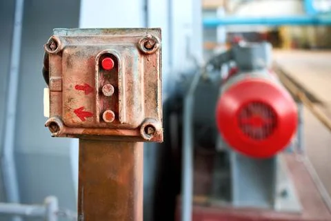 Remote control device of shaft turning mechanism of large industrial compre.. Stock Photos