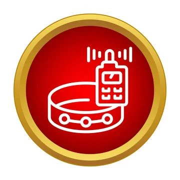 Remote control dog training collar system icon Stock Illustration