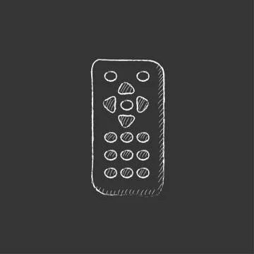 Remote control. Drawn in chalk icon Stock Illustration