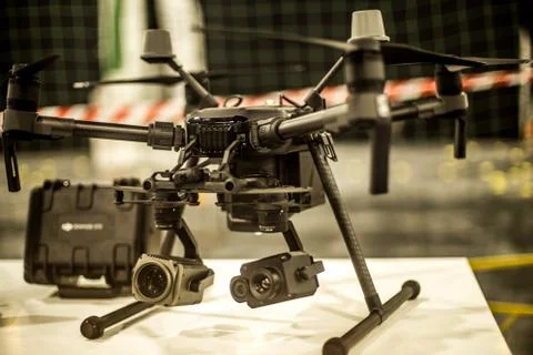 Remote control with a drone Foto stock