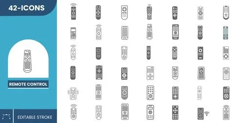 Remote Control Editable Icon Pack Illustrazione stock
