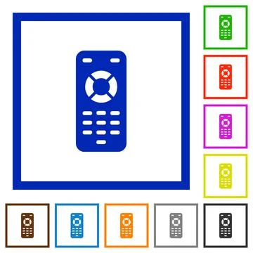 Remote control flat framed icons Stock Illustration