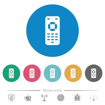 Remote control flat round icons Stock Illustration