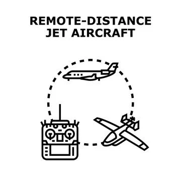 Remote control flying jet aircraft concept illustration Stock Illustration