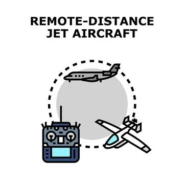 Remote control flying jet aircraft concept illustration Stock Illustration