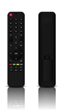 Remote control front and back side with reflection Stock Illustration