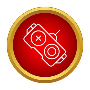 Remote control game controller icon on red background Stock Illustration