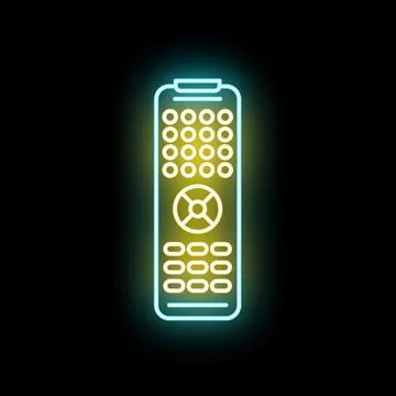 Remote control glowing neon outline icon 스톡 일러스트
