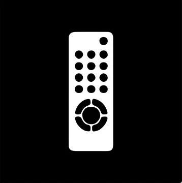 Remote control icon on black background Stock Illustration