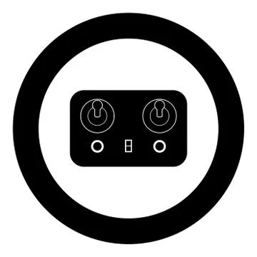 Remote control icon black color in circle Illustrazione stock