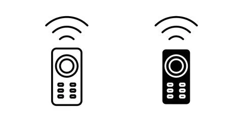 Remote control icon collection in black, Line icons, flat symbols Illustrazione stock