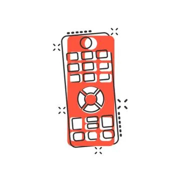 Remote control icon in comic style. Infrared controller vector cartoon illust Stock Illustration