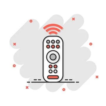 Remote control icon in comic style. Infrared controller vector cartoon illust Stock Illustration