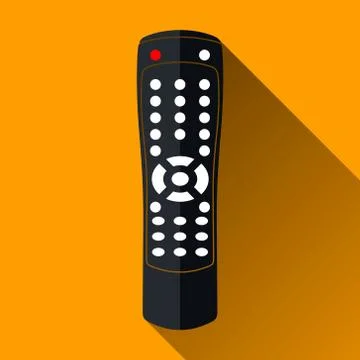 Remote Control Icon, Long Shadow Design, Vector Illustration Stock Illustration