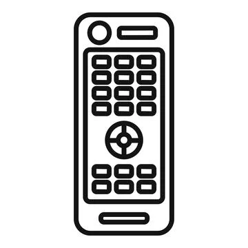 Remote control icon, outline style Illustrazione stock